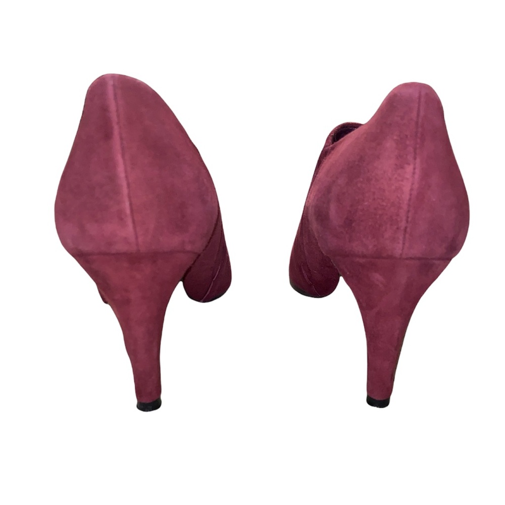 Stuart Weitzman Standin Merlot Wine Suede Ankle Booties Boots- 7 - Picture 10 of 16